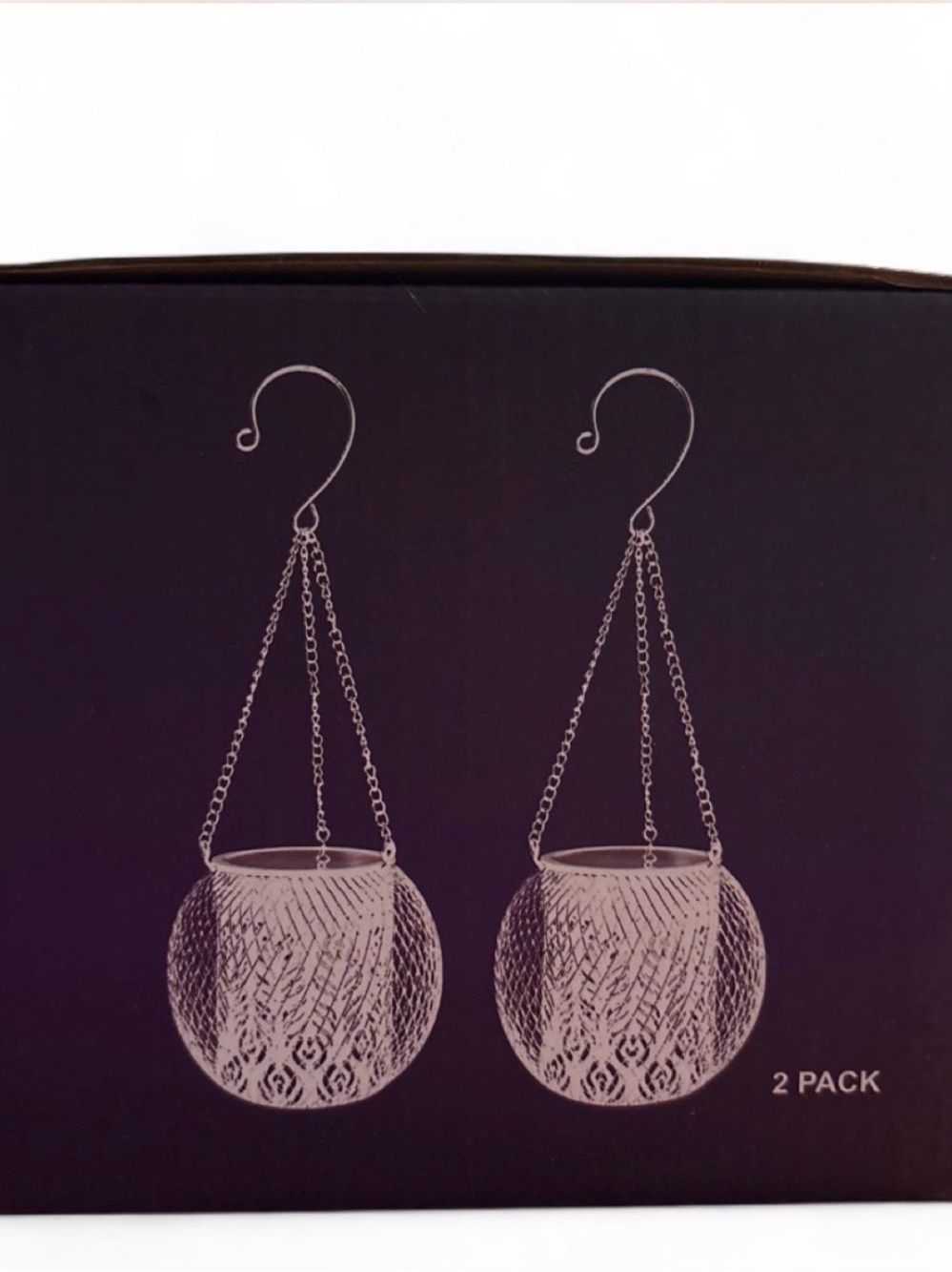SOLAR Hanging Glass Lantern Pair in Clear Glass — Home Accents